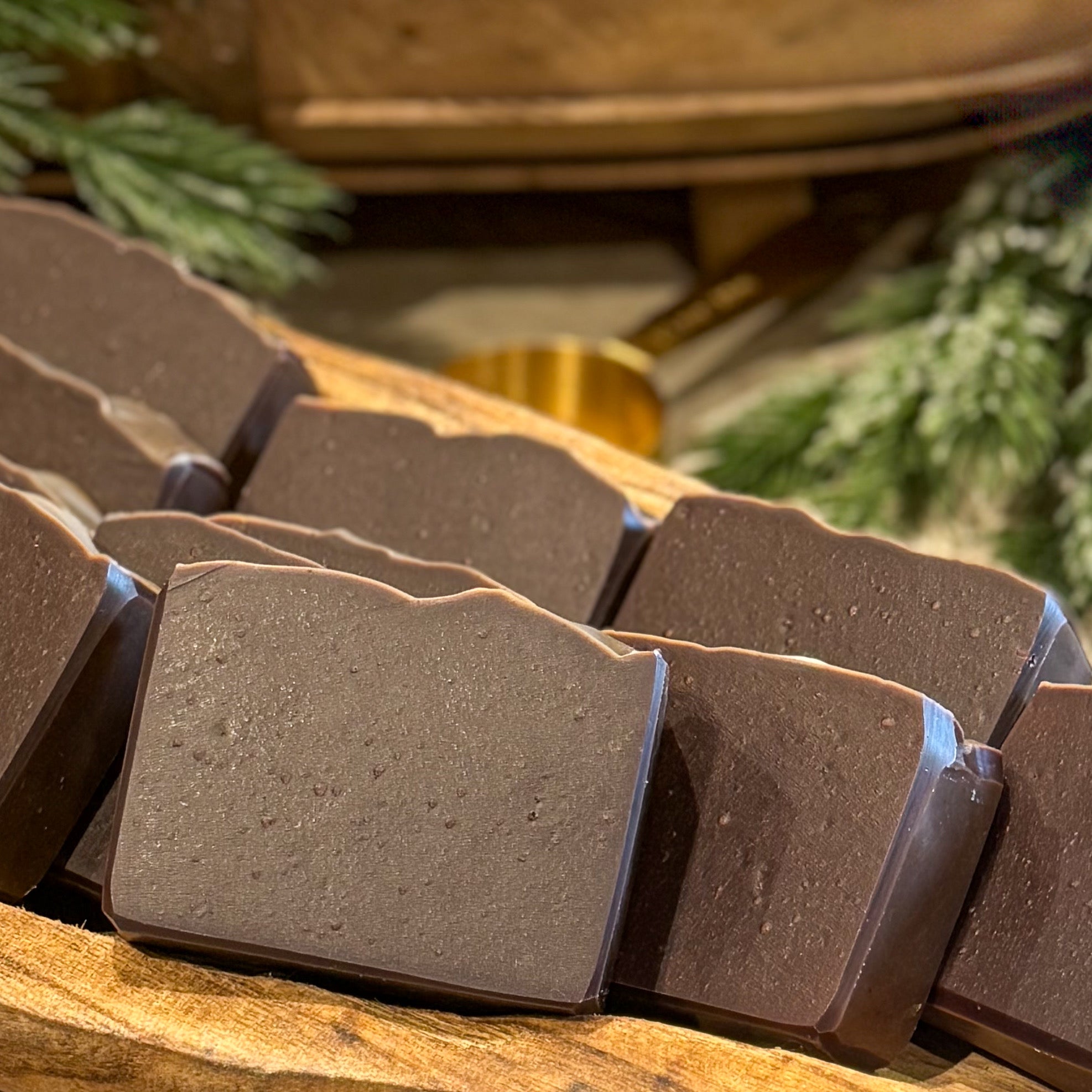 Natural Cocoa Soap - Handcrafted the traditional way with pure oils and natural cocoa powder for a creamy, nourishing cleanse. Rustic heritage, modern luxury.