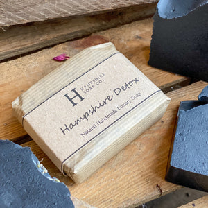 Hampshire Detox Soap - Deep Cleansing Activated Charcoal Soap with a Medicated Blend of Lavender and Tea Tree Essential Oils